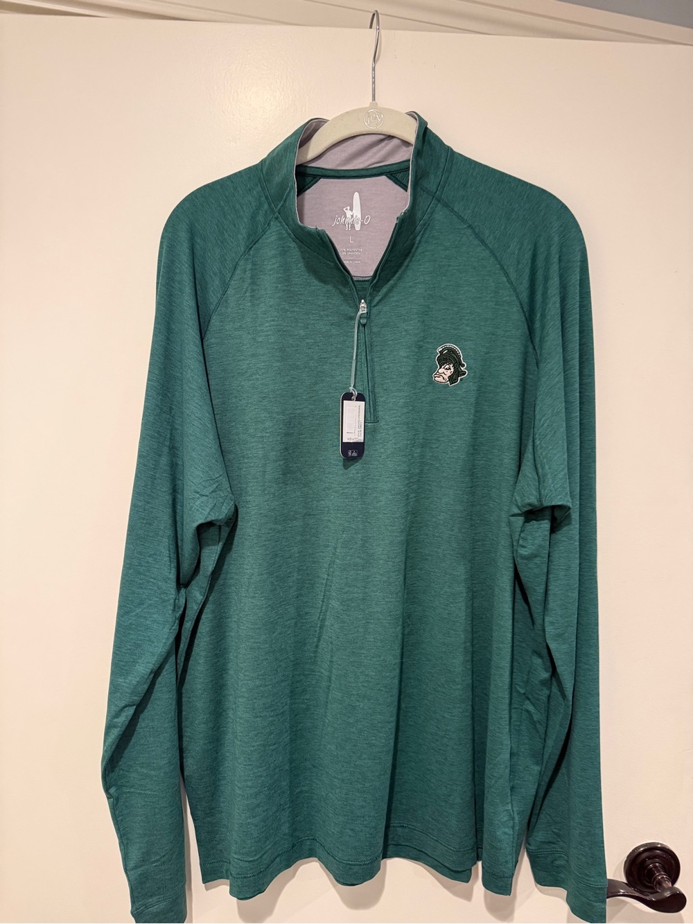 NWT Johnnie-O Men's Green Quarter-Zip Performance top